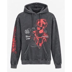Corpse Husband Hoodie Miss You M Black Acid Wash Graphic I Am Corpse 100% Cotton
